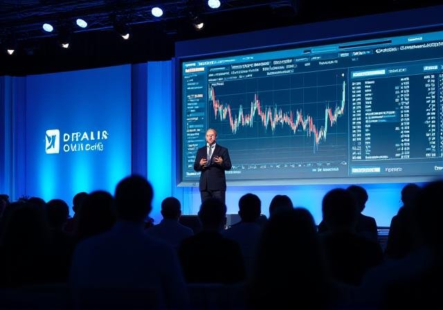 Professional financial experts speaking at a podium