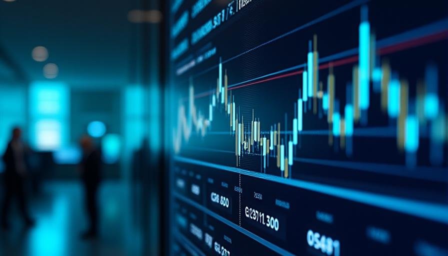 Complex financial chart showing GBP/USD currency pairs with technical analysis indicators and trend lines